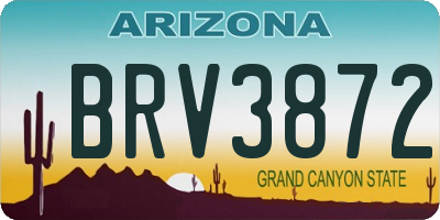 AZ license plate BRV3872