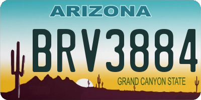 AZ license plate BRV3884