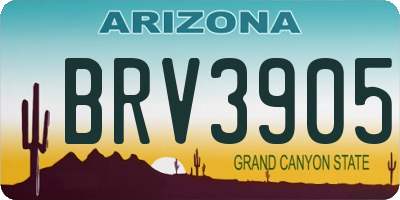 AZ license plate BRV3905