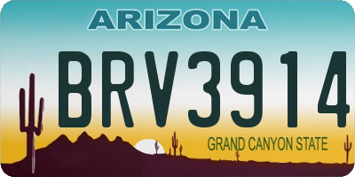 AZ license plate BRV3914