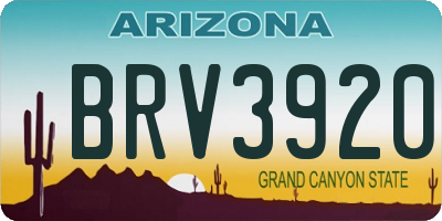 AZ license plate BRV3920