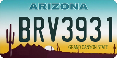 AZ license plate BRV3931