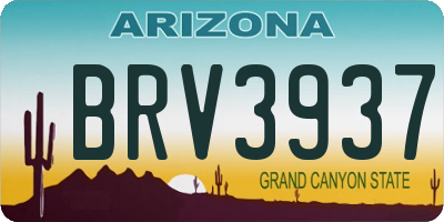 AZ license plate BRV3937