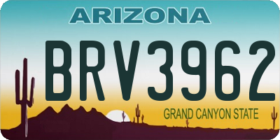 AZ license plate BRV3962