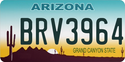 AZ license plate BRV3964
