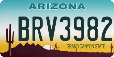AZ license plate BRV3982