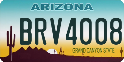 AZ license plate BRV4008