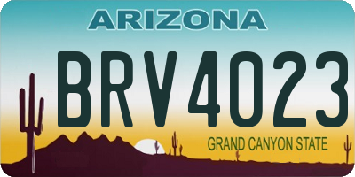 AZ license plate BRV4023
