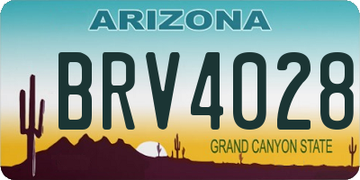 AZ license plate BRV4028