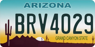 AZ license plate BRV4029