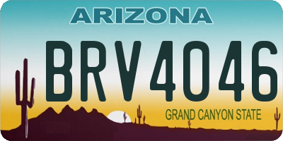 AZ license plate BRV4046