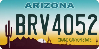 AZ license plate BRV4052