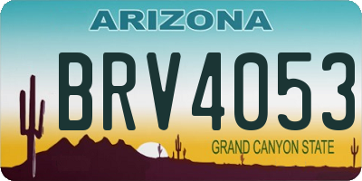 AZ license plate BRV4053