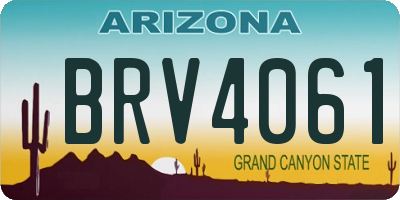 AZ license plate BRV4061