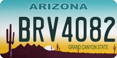 AZ license plate BRV4082