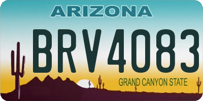 AZ license plate BRV4083