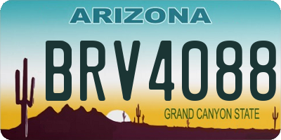 AZ license plate BRV4088