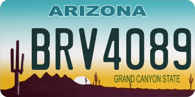 AZ license plate BRV4089