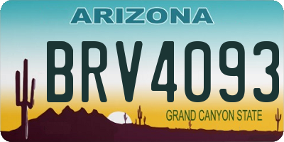 AZ license plate BRV4093