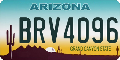 AZ license plate BRV4096