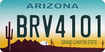 AZ license plate BRV4101