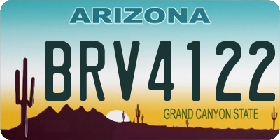 AZ license plate BRV4122