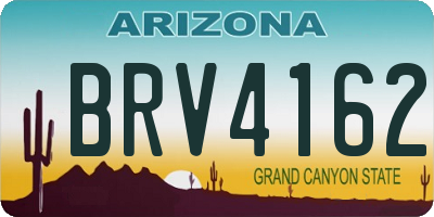 AZ license plate BRV4162