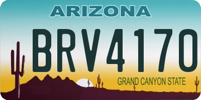 AZ license plate BRV4170