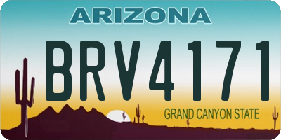 AZ license plate BRV4171