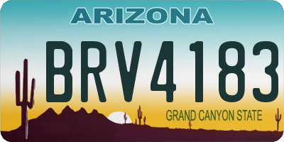AZ license plate BRV4183