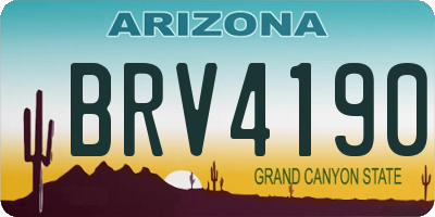 AZ license plate BRV4190