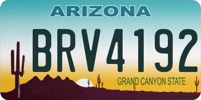 AZ license plate BRV4192