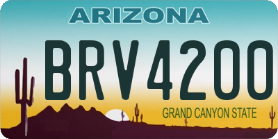 AZ license plate BRV4200