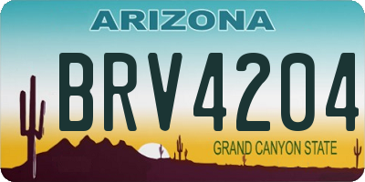 AZ license plate BRV4204