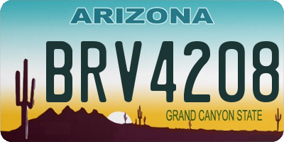 AZ license plate BRV4208