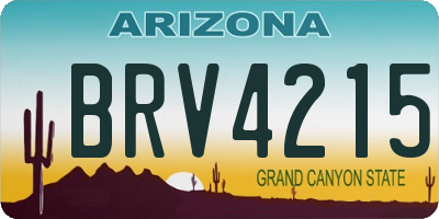 AZ license plate BRV4215
