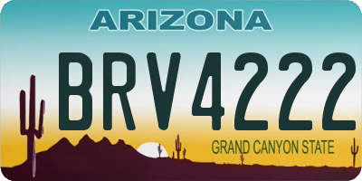 AZ license plate BRV4222