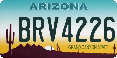 AZ license plate BRV4226