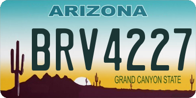 AZ license plate BRV4227