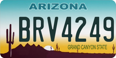 AZ license plate BRV4249