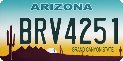 AZ license plate BRV4251