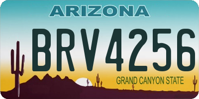 AZ license plate BRV4256