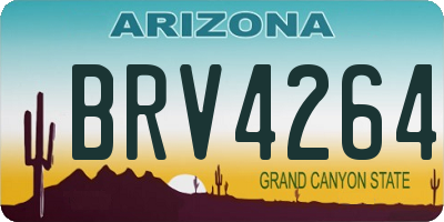 AZ license plate BRV4264
