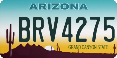 AZ license plate BRV4275