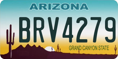 AZ license plate BRV4279