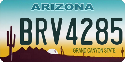 AZ license plate BRV4285