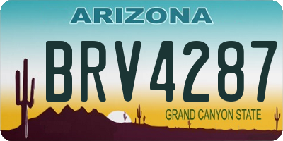 AZ license plate BRV4287