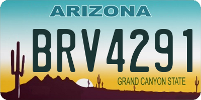 AZ license plate BRV4291