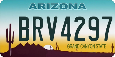 AZ license plate BRV4297