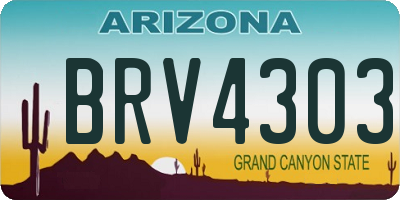 AZ license plate BRV4303
